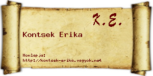 Kontsek Erika névjegykártya