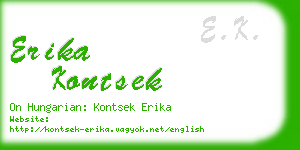 erika kontsek business card